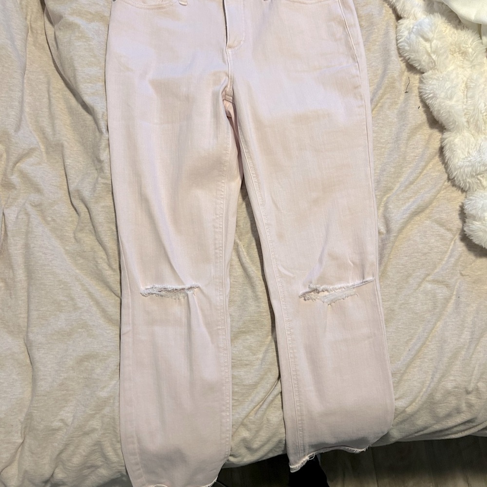 Lauren Conrad Skinny Ankle mid rise jeans PALE PINK size 10
